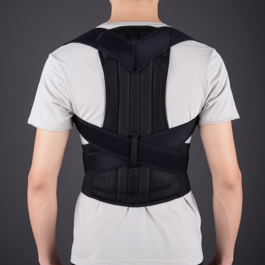 Corrector de postura ergonómico puesto hombre